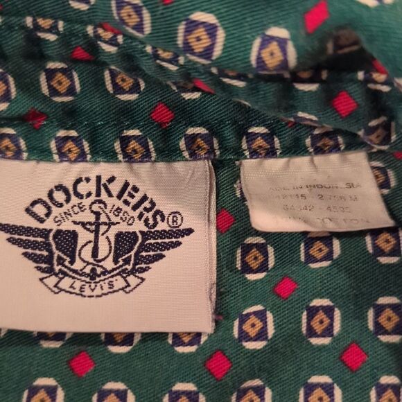 Dockers boys vintage button up geometric print shirt academia - Picture 2 of 5